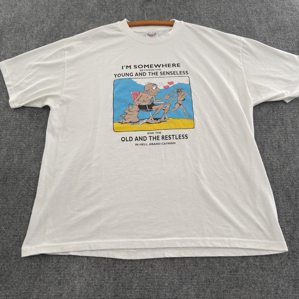 Vintage Hanes Heavyweight Young and the Senseless Cayman Islands T-Shirt Mens XL